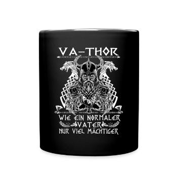 Herren Vathor - Vatertag Vatertagsgeschenk Viking - Tasse einfarbig - Schwarz - Vorne
