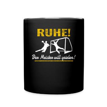Handball Zubehör handballer Motiv - Tasse einfarbig - Schwarz - Vorne