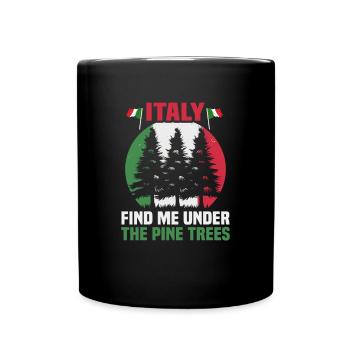 Italien Strandurlaub am Meer Design Strandmotiv - Tasse einfarbig - Schwarz - Vorne