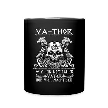 Herren Vathor - Vatertag Vatertagsgeschenk Viking - Tasse einfarbig - Schwarz - Vorne
