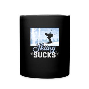 Skifahrer Skiing Sucks Ski - Tasse einfarbig - Schwarz - Vorne
