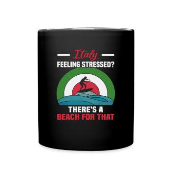 Italy beach holiday by the sea Design beach motif - Full Colour Mug - black - Front