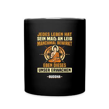 Buddhist Meditation Zen Buddha Buddhismus und Yoga - Tasse einfarbig - Schwarz - Vorne