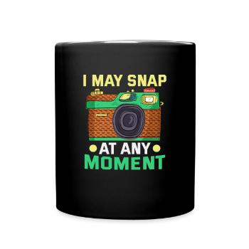 Photography I may snap at any moment Photographer - Full Colour Mug - black - Front