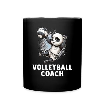 Volleyball Trainer Panda - Panda Volleyball Team - Tasse einfarbig - Schwarz - Vorne