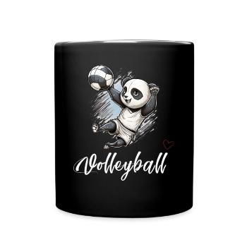 Shibi Volleyball Panda - Liebe Volleyball - Tasse einfarbig - Schwarz - Vorne