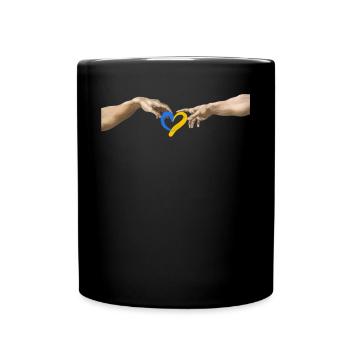 Mains de symbologie du drapeau cardiaque ukrainien - Mug uni - noir - Devant