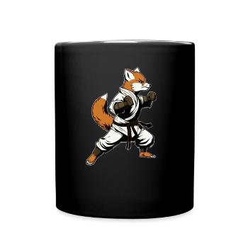 Shibi Judo Fox - Süßer Kampfsport Judoka Fuchs - Tasse einfarbig - Schwarz - Vorne