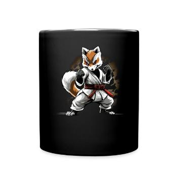 Angry Japan Judo Fox - Kampfsport Judoka Fox - Tasse einfarbig - Schwarz - Vorne