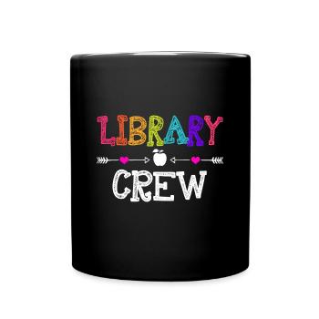 Library Crew Lehrer Lustiger erster Schultag Gif - Tasse einfarbig - Schwarz - Vorne