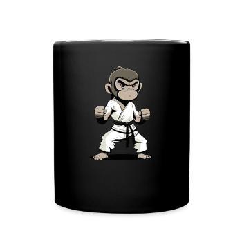 Lustiger Japan Judo Affe - Wütender Kampfsport - Tasse einfarbig - Schwarz - Vorne