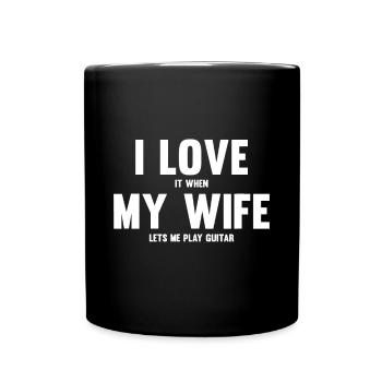 J’adore quand ma femme me laisse jouer de la guitaredadda - Mug uni - noir - Devant