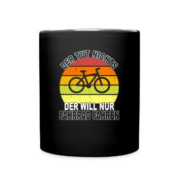 Fahrrad Spruch - Tasse einfarbig - Schwarz - Vorne