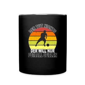 Fußball Spruch - Tasse einfarbig - Schwarz - Vorne