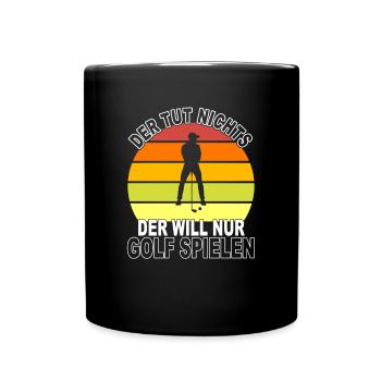 Golf Spruch - Tasse einfarbig - Schwarz - Vorne