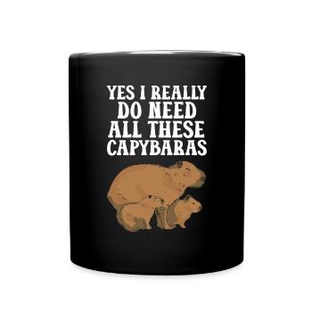 Capybara Animal Rodent Capibara - Full Colour Mug - black - Front