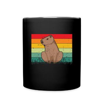 Capybara Animal Rodent Capibara - Full Colour Mug - black - Front