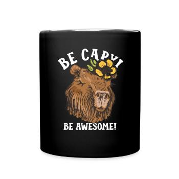 Capybara Animal Rodent Capibara - Full Colour Mug - black - Front