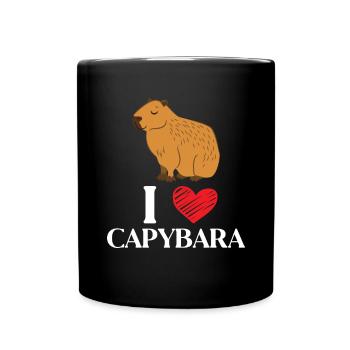 Capybara Animal Rodent Capibara - Full Colour Mug - black - Front