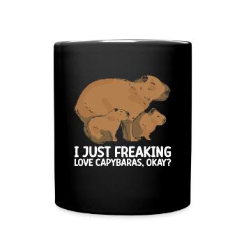 Capybara Animal Rodent Capibara - Full Colour Mug - black - Front