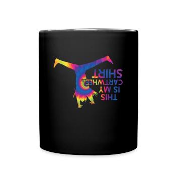 Wagenrad -Gymnast Stürzen - Tasse einfarbig - Schwarz - Vorne