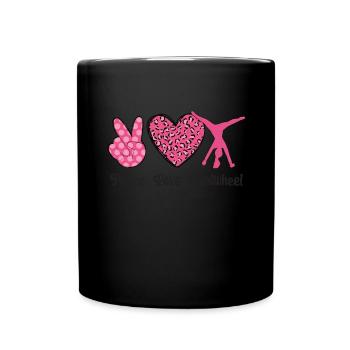 Wagenrad -Gymnast Stürzen - Tasse einfarbig - Schwarz - Vorne