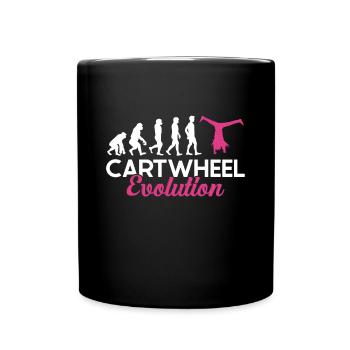 Wagenrad -Gymnast Stürzen - Tasse einfarbig - Schwarz - Vorne