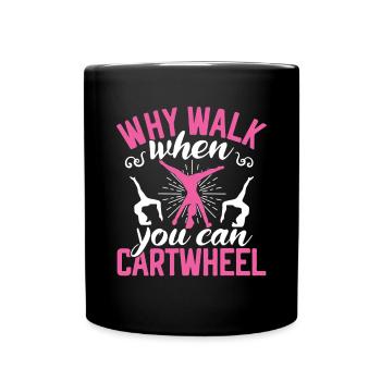 Wagenrad -Gymnast Stürzen - Tasse einfarbig - Schwarz - Vorne