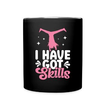 Wagenrad -Gymnast Stürzen - Tasse einfarbig - Schwarz - Vorne