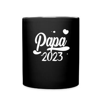 Vater 2023 - Papa 2023 Geschenk - Tasse einfarbig - Schwarz - Vorne