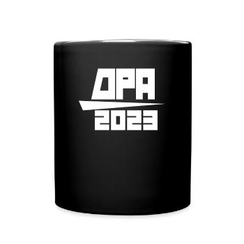 Opa 2023 - Opa werden - Opa Geschenk - Tasse einfarbig - Schwarz - Vorne