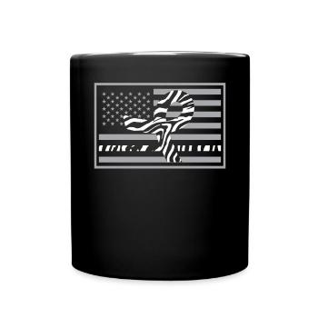USA Flag Carcinoid Cancer Awareness Beat Cancer - Full Colour Mug - black - Front