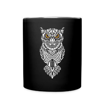 Owl Viking Runes - Full Colour Mug - black - Front