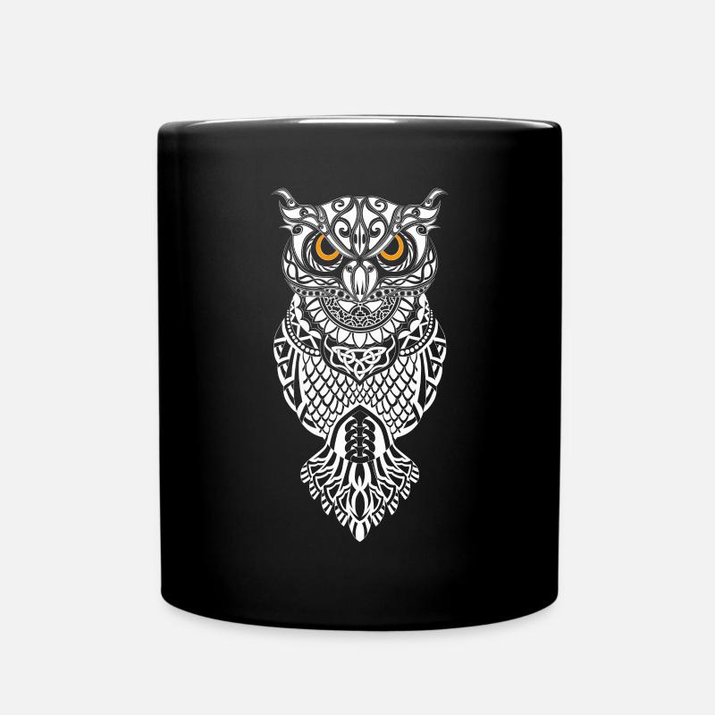 Eule Wikinger Runen - Tasse einfarbig - Schwarz