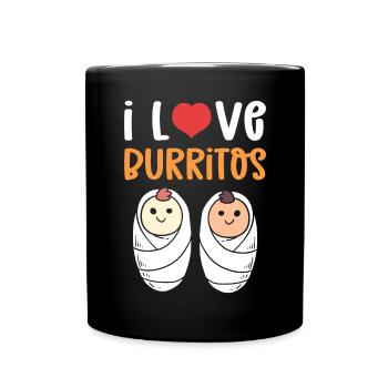 Ich Liebe Burritos. Kinderkrankenschwester Bei - Tasse einfarbig - Schwarz - Vorne