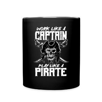 Pirate tête de pirate Pirate Dicton - Mug uni - noir - Devant