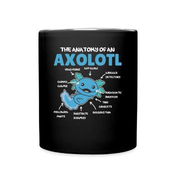 Axolotl Explanation Anatomy of an Axolotl - Full Colour Mug - black - Front