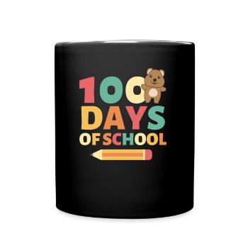 100 days of school Quokka 100 Days - Full Colour Mug - black - Front