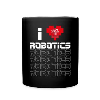 Robot Robotics Engineer Heart I - Full Colour Mug - black - Front