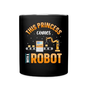 Robot Robotics Engineer Female - Full Colour Mug - black - Front