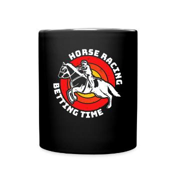 Horse Racing Betting Time Shirt Geschenk - Tasse einfarbig - Schwarz - Vorne