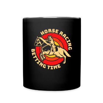 Horse Racing Betting Time Shirt Geschenk - Tasse einfarbig - Schwarz - Vorne