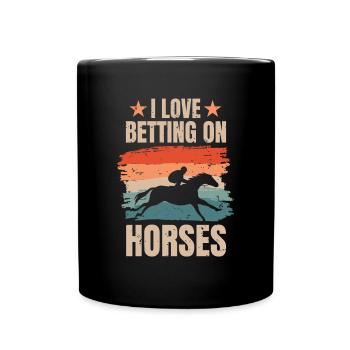 J’adore parier sur le cadeau de chemise de cheval - Mug uni - noir - Devant