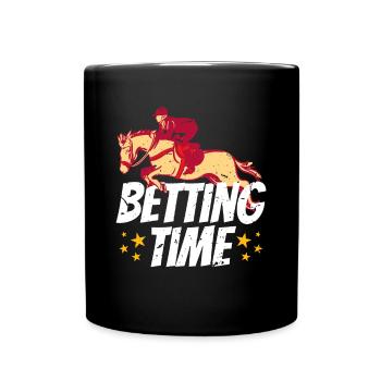 Betting Time Horse Racing Shirt Geschenk - Tasse einfarbig - Schwarz - Vorne