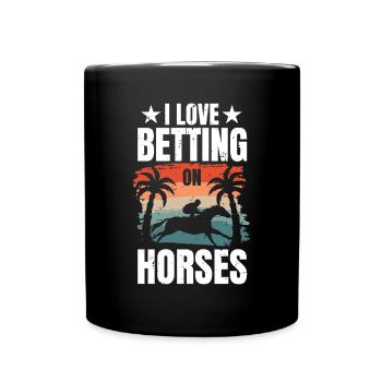 J’adore parier sur le cadeau de chemise de cheval - Mug uni - noir - Devant