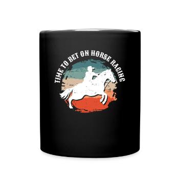 Il est temps de parier sur la chemise de course de chevaux - Mug uni - noir - Devant