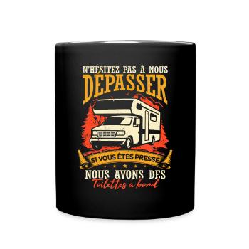Drôle Camping-Car Humour - Mug uni - noir - Devant