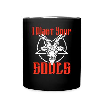 Satan Beelzebub Teufel Gothic Pentagram Mystisch - Tasse einfarbig - Schwarz - Vorne