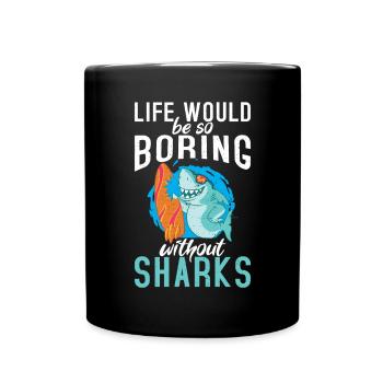 Hai Geschenk Hai Liebhaber - Tasse einfarbig - Schwarz - Vorne