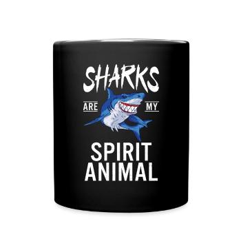 Shark Gift Shark Lover - Full Colour Mug - black - Front